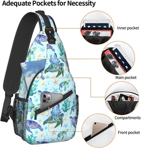 Custom Sublimated Crossbody <b>Backpack</b> for Women Men Travel Hiking Daypack Chest Shoulder Bag - Product Image 4