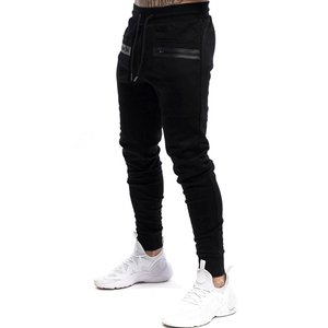 Private Label Grey Gym Joggers Horizontal Zip Pocket <b>Men</b> Tight Fit Running Sweatpants Premium Sportswear Track Pants Bulk - Product Image 4