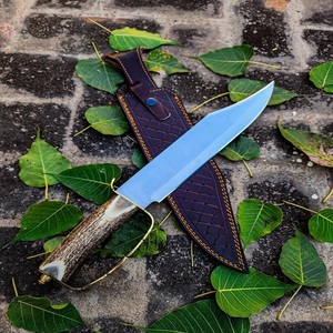 Couteau Bowie multifonctionnel fait main OEM, lame fixe en acier inoxydable, couteau utilitaire de camping en plein air, manche en bois naturel - Product Image 1