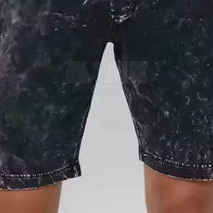 Pantalones Cortos de Algodón con Lavado Ácido para Hombre, de Venta Caliente, con Borde sin Rematar, Estilo Vintage, Efecto Desgastado por el Sol, Transpirables, OEM - Product Image 2