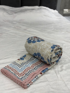 Soft Pure Malmal Mulmul Dohar Woven Traditional Fabric Floral Printed Cotton Cloth for Summer Blanket and Baby <b>Bedding</b> - Product Image 4