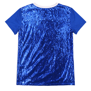 Zeta Phi Beta <b>Sequin</b> T Shirt Royal Blue Greek Letter Tee Short Sleeve Sorority Apparel Sparkle Stylish Cotton <b>Top</b> Fit - Product Image 2