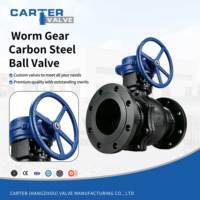 Válvula de Bola API 6D WCB con Accionamiento por Tornillo Sin Fin, de Acero al Carbono, con Brida, de Paso Completo, para Tuberías de Petróleo, Gas y Vapor a Alta Temperatura