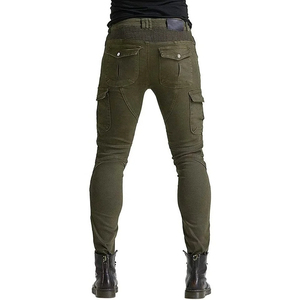 Men's Olive Green Motorcycle Cargo <b>Pants</b> With Protective Knee <b>Pads</b> Breathable All Seasons Wear - Product Image 2