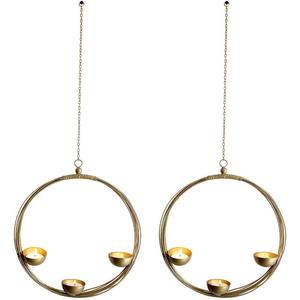 Supports de bougies chauffe-plat suspendus en métal avec trois coupelles pour bougies chauffe-plat, pour la décoration de Noël et des fêtes à la maison - Product Image 1