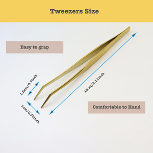 Gold Plated <b>Eyelash</b> Tweezers Smooth Tip Precision Lash Extension Tool Professional Beauty Salon Use Makeup <b>Applicator</b> fine tip - Product Image 4