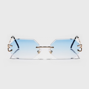 2157 New Fashion Luxury Gradient Rimless Metal Diamond Cut Frame Women Men Lentes De Sol Designer Custom Vintage <b>Sunglasses</b> 2025 - Product Image 4