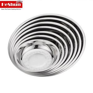 Plateaux de service ronds en acier inoxydable 304 personnalisés pour restaurants, assiettes creuses pour dîner et fruits, vente en gros - Product Image 3