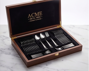 Juego de cubiertos con diseño de mango acanalado tipo espejo, de acero inoxidable resistente al óxido, juego premium para utensilios de cocina, hoteles y restaurantes. - Product Image 4