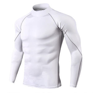 Camiseta de compresión de manga larga para hombre, de spandex, con protección UV UPF 50, de secado rápido, para natación y surf. - Product Image 5