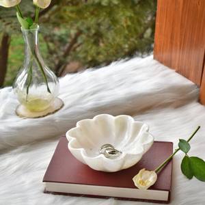 Bol en marbre, article cadeau haut de gamme, bol en pierre, accessoire de décoration intérieure de luxe, bol en onyx poli et lisse pour fruits - Product Image 2