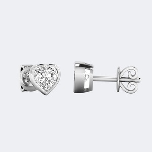 Pendientes de Diamantes Cultivados en Laboratorio de 1.00 CTW, Corte Brillante en Forma de Corazón, para Mujer, Oro de 9K, 14K, 18K, Color E F, VS VVS, Joyería Fina de Lujo - Product Image 3