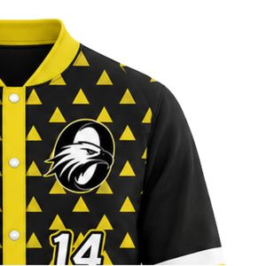 Black Yellow Baseball <b>Jacket</b> Full Zip Long Sleeve Sports Team Uniform <b>Lightweight</b> Comfortable Outerwear - Product Image 4