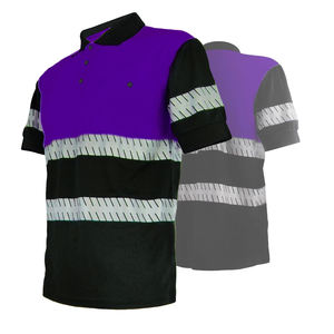 Camisa de Trabajo Reflectante de Alta Visibilidad en Colores Brillantes, Manga Corta, Tela Transpirable, con Bolsillo en el Pecho - Product Image 1