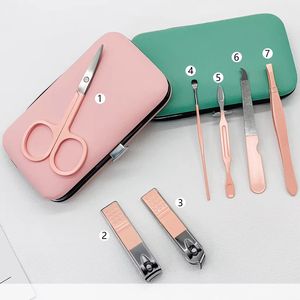 7 In 1 Stainless Steel <b>Nail</b> <b>Kit</b> Manicure Set Portable Case For Adults Classic Style - Product Image 5