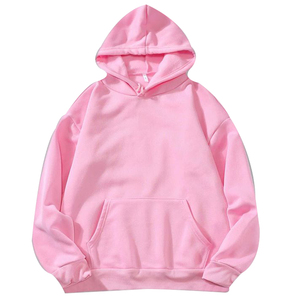 เสื้อฮู้ดลำลองมีกระเป๋าหน้าแบบจิงโจ้ ปิดด้วยเชือกผูก ผลิตจากผ้าฝ้ายฟลีซ 100% สีพื้น - Product Image 3