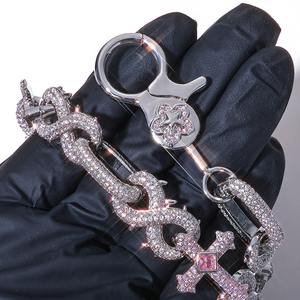 Hip Hop Rhodium Plated Moissanite Iced Link <b>Cross</b> <b>Chain</b> Necklace Luxury Street Fashion Statement Rapper <b>Chain</b> for Men Women Gift - Product Image 6