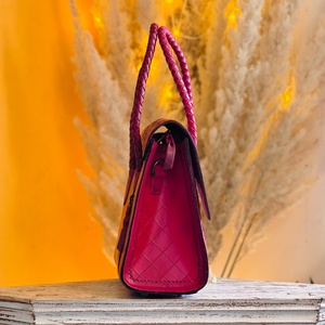 New Women's Vintage Designer Trendy Hand Tooled Florals Carved 100% Genuine Leather High Quality Pink Lightweight <b>Mini</b> Tote <b>Bags</b> - Product Image 3