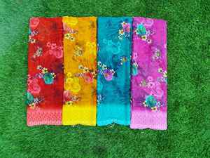 ผ้าส่าหรีพิมพ์ลายพรีเมียม พลังงานแห่งความสง่างาม ให้สัมผัสนุ่มลื่นและพลิ้วไหวอย่างมีระดับ |   ผ้าส่าหรีน้ำหนักเบา |   ชุดลำลอง - Product Image 2