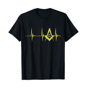 เสื้อยืดลายสัญลักษณ์สี่เหลี่ยมและเข็มทิศสำหรับผู้ชาย แขนสั้น คอกลม ผ้าคอตตอนผสมโพลีเอสเตอร์ พิมพ์ลายแบบสกรีน สไตล์วินเทจ - Product Image 2