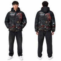 Veste d'hiver épaisse pour homme, veste matelassée à capuche, col montant, tissu de haute qualité, logo personnalisé imprimé, design réversible