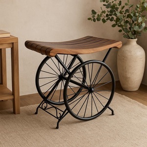 Mesa de Centro de Madera y Metal Estilo Indio, Diseño Tradicional Antiguo, Muebles para Sala de Estar, Ecológicos, Duraderos, Venta al Por Mayor - Product Image 5