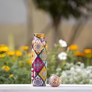 Marble Design <b>Copper</b> <b>Bottle</b> 1000ml Leakproof Lid Ayurvedic Detox Yoga Water <b>Bottle</b> OEM Wholesale Supplier - Product Image 5