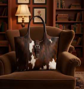 Bolso Tote de Piel con Pelo, Diseño de Moda, Logotipo Personalizado, Servicio OEM, Bolsos de Mano Suaves, Bolsos Tote con Pelo en Blanco y Negro para Mujer - Product Image 1