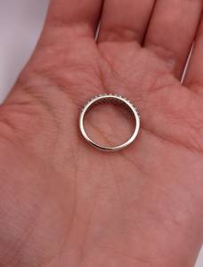 18K Gold Plated 0.75 CT 3 Row Lab Grown Diamond Band <b>Ring</b> for Women | Luxury Trendy IGI Certified Wedding Anniversary <b>Ring</b> - Product Image 5