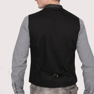HAPPY HORSE Gilet traditionnel bavarois pour homme, réversible, respirant, en polyester/coton, court, boutonné, pour l'automne, Oktoberfest 2026 - Product Image 3