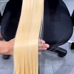 Extensions de cheveux humains blonds, bon prix, en vrac, à bout lisse et épais, fabriqués par des cheveux crus péruviens - Product Image 4
