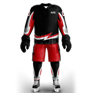 Uniforme de hockey sur glace pour hommes de haute qualité, respirant et à séchage rapide, fabriqué avec un tissu extensible pour plus de confort et de liberté de mouvement - Product Image 4
