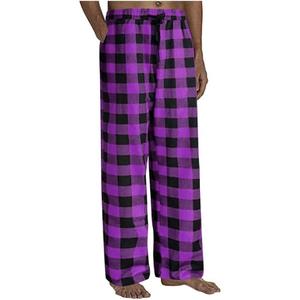 Women's Flannel Pajama Trouser Plaid Sleep Pants Drawstring Waist 100% Cotton Plaid Pajama Trouser Night Sleepwear Flannel Pants - Product Image 4
