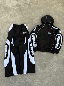 Custom Logo Trackwear Set Wholesale Lightweight Sports <b>Jacket</b> Pants Outfit With Bold Side Graphics - Product Image 4