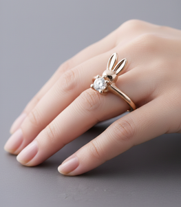 Bague Chrétienne Minimaliste de Haute Qualité en Argent Sterling 925 Massif Plaqué Or 22 carats avec Zircon Sertis en Sceau et Coupe Brillante, Motif Chat - Product Image 5