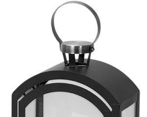 Best Selling Stainless Steel Metal And Glass <b>Set</b> of 2 Pcs <b>Lantern</b> With Shiny Black Finished For Wedding Home & Restaurant - Product Image 4