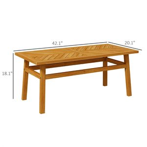 Tavolino da Caffè Rustico in Legno di Acacia per Giardino, Cortile, Balcone e Terrazza, Tavolo Pieghevole in Legno Naturale per Campeggio - Product Image 2