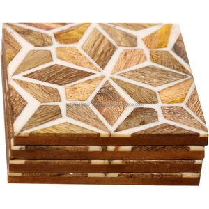 Posavasos de decoración de mesa de madera de mango personalizado de alta calidad, venta al por mayor, alfombrillas y almohadillas con incrustaciones de resina de madera, accesorios de mesa Premium - Product Image 1