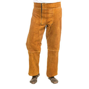 Pantalon de travail en cuir de vachette pleine fleur de qualité supérieure, résistant aux étincelles, pour soudeurs - Product Image 6