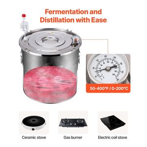 Moonshine de acero inoxidable de 5 galones para destilación de agua y alcohol de vino Kit de elaboración de cerveza casera - Product Image 3