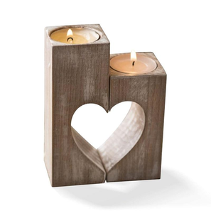 Pilar de Madera Ecológico para Velas, Portavelas de Madera, Decoración del Hogar, Estilo Clásico Vintage, Bajo - Product Image 2