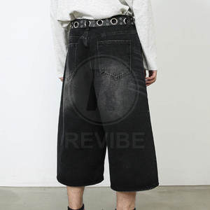 Pantalones Cortos Vaqueros Holgados para Hombre, Ropa Casual 2026, 100% Algodón, Sólidos, Transpirables, Ecológicos, con Logotipo Personalizado, Más Vendidos - Product Image 3