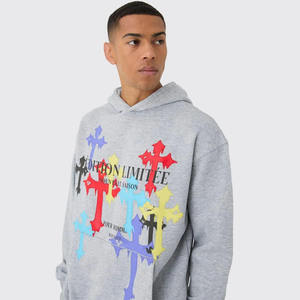 ชุดจ็อกเกอร์ผู้ชายไซส์ใหญ่ ผ้าโพลีเอสเตอร์/คอตตอน ระบายอากาศได้ดี สำหรับฤดูหนาว พร้อมเสื้อฮู้ดปักลายป้ายส่วนตัว - Product Image 2