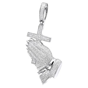 Nouvel Arrivage Pendentif Or Blanc Moissanite Iced Out Bijoux Hip Hop Vente en Gros Approvisionnement en Vrac d'Inde - Product Image 3