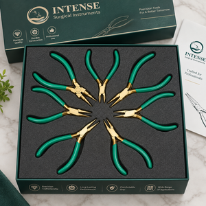 Juego de Pinzas Profesionales para Hacer Joyas, 8 Piezas, Kit de Herramientas Manuales de Precisión, Mango Verde, Acabado Dorado, Embalaje Personalizado - Product Image 5