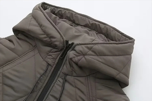 <b>Long</b> Hooded Quilted Jacket Women <b>Men</b> Winter Thick Polyester Puffer <b>Coat</b> Casual Windproof Zipper Closure Solid Color Outerwear - Product Image 3