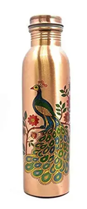 Bouteille d'eau réutilisable en cuivre de haute qualité avec couvercle hermétique, gourde en cuivre pur pour un style de vie sain et une utilisation écologique - Product Image 2