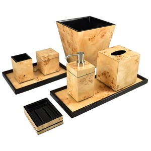 Handcrafted lacquer bathroom and <b>toilet</b> vanity set made in Vietnam lacquered bath <b>accessories</b> - Product Image 4