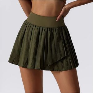Women's Light Blue High Waist Pleated <b>Mini</b> Skirt Chiffon Sporty Summer Solid Color Breathable Digital <b>Printing</b> Polyester Design - Product Image 5