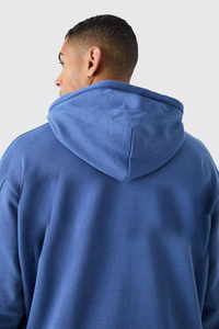 Sudaderas con capucha de invierno para hombre, 100% algodón, con logotipo personalizado, con cremallera, cordones gruesos, bordadas, estilo vintage, OEM - Product Image 2